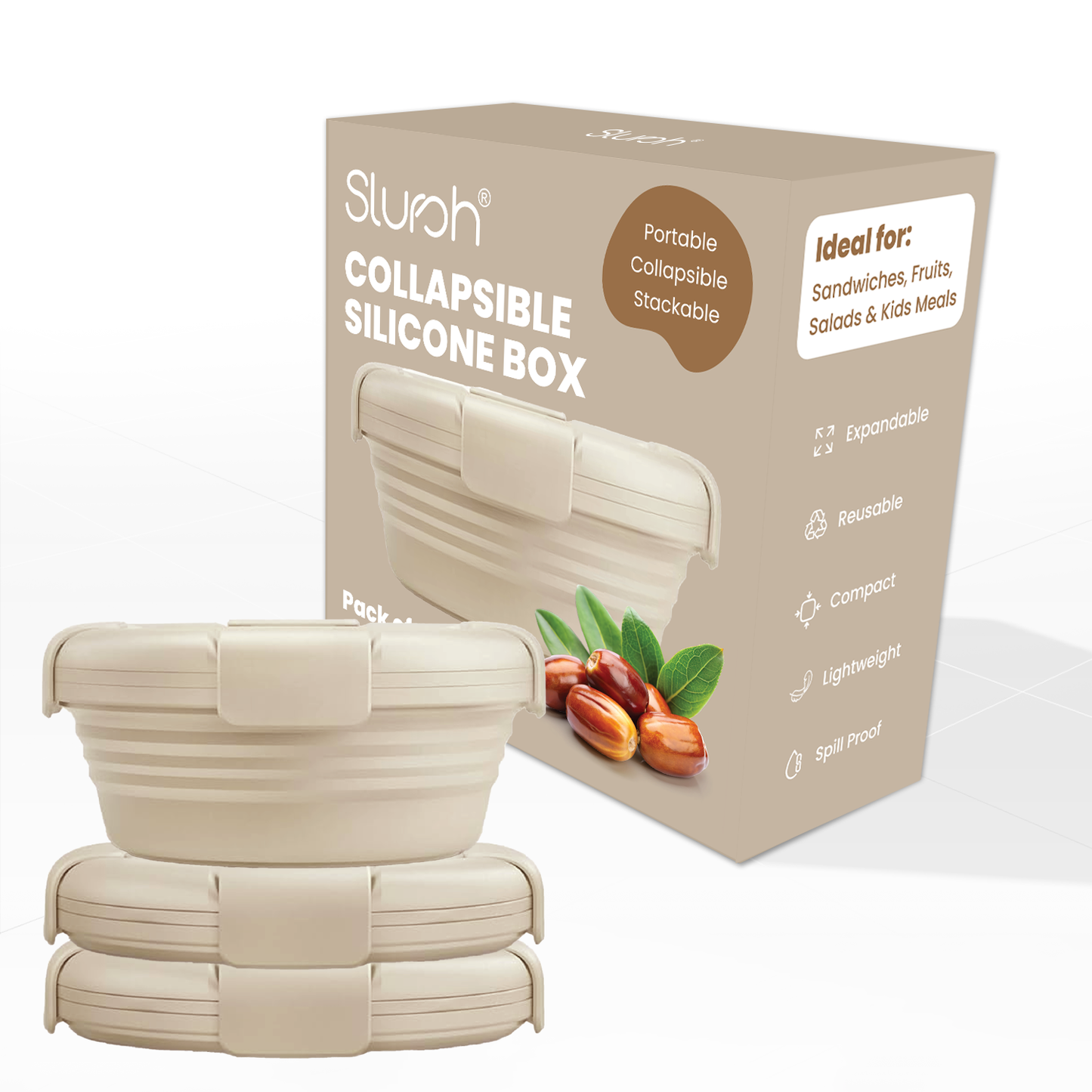 Collapsible Silicone Box (Pack of 3)