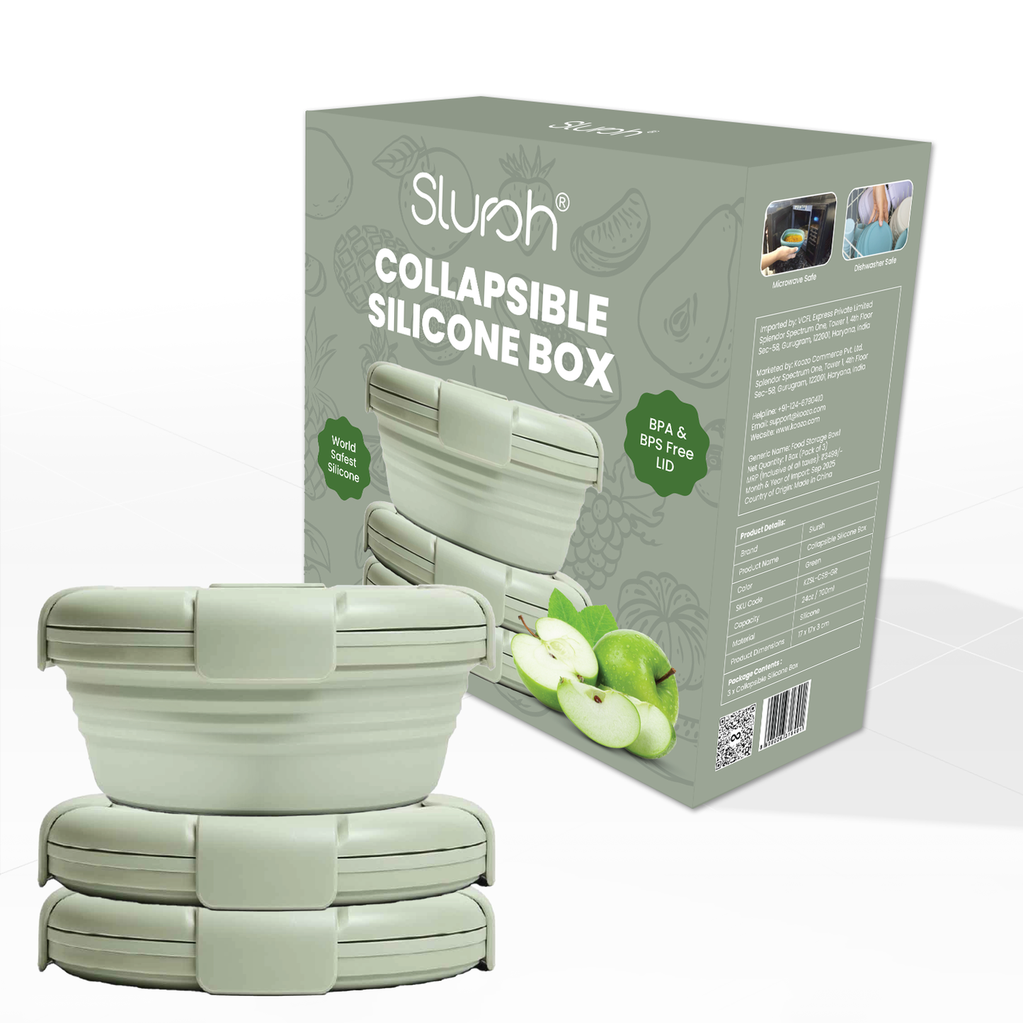 Collapsible Silicone Box (Pack of 3)